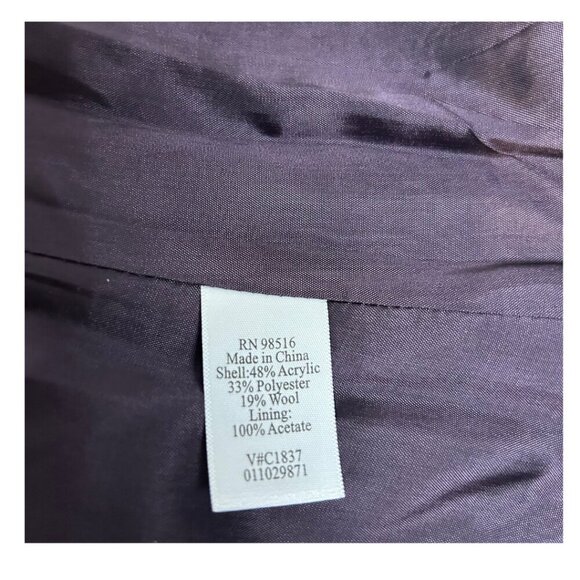 Coldwater Creek Short Sleeve Pebbled Fully Lined Jacket Plus Size 14 Deep Purple - Picture 4 of 6